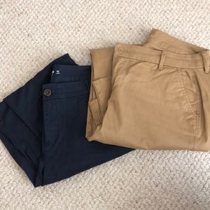 Navy and camel TALL skinny chinos
